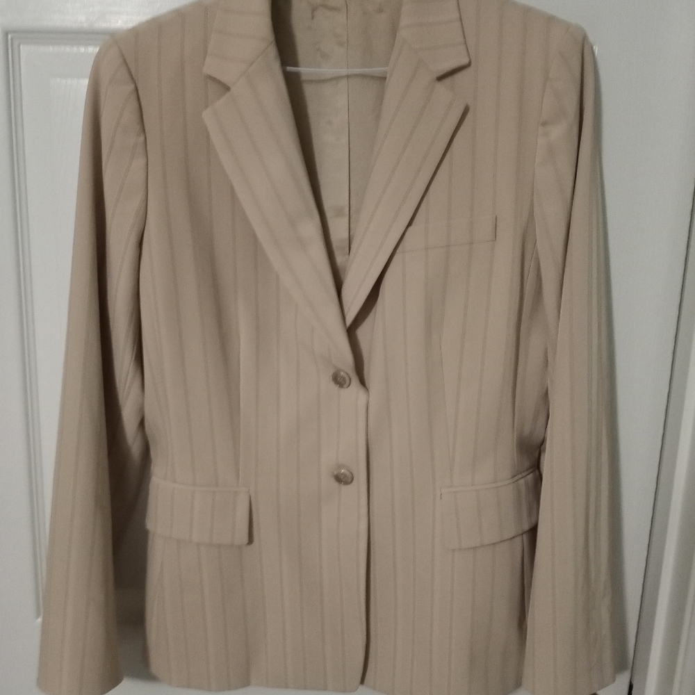 Antonio Melani  Beige Pinstripes 2 Pieces Suit